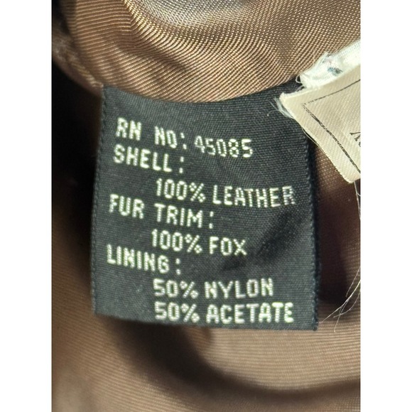 Greg Bell Men's Brown Leather Fur Hooded Duffle Coat Parka Size M - Picture 7 of 10